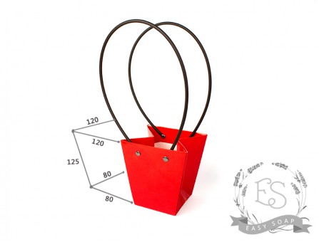 Кашпо-сумочка для букетов красная