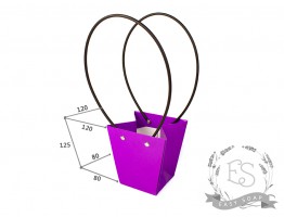 Кашпо-сумочка для букетов фиолетовая