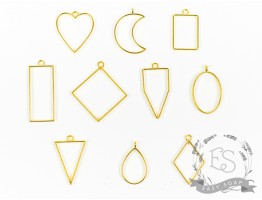 Підвіска-рамка (кулон) під заливку епоксидної смоли (золото)