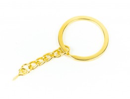 Кольцо с цепочкой (штифт) для брелка (золото) d30
