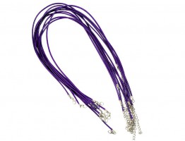 Шнурок из экокожи с застежкой 2,0 мм (фиолетовый)
