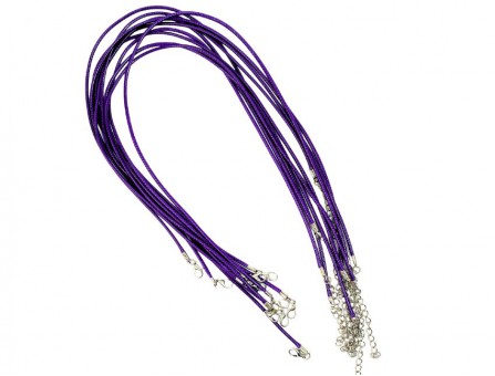 Шнурок из экокожи с застежкой 2,0 мм (фиолетовый)