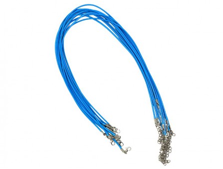 Шнурок из экокожи с застежкой 2,0 мм (голубой)