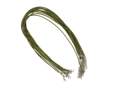 Шнурок из экокожи с застежкой 2,0 мм (травяной)