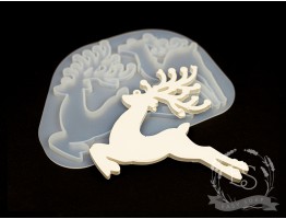 Силиконовая форма для эпоксидной смолы "Олени №2" (новогодняя игрушка)