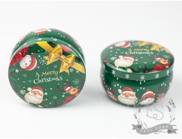 Баночка бляшана 80 мл Merry Christmas, зелена