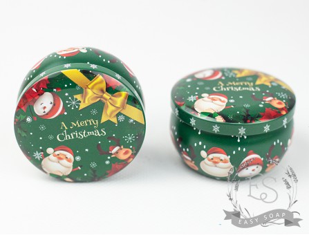 Баночка бляшана 80 мл Merry Christmas, зелена Баночка бляшана 80 мл Merry Christmas, зелена