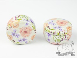 Баночка жестяная 80 мл белая цветы