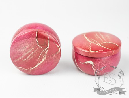 Баночка жестяная 80 мл красная мрамор Баночка жестяная 80 мл красная мрамор