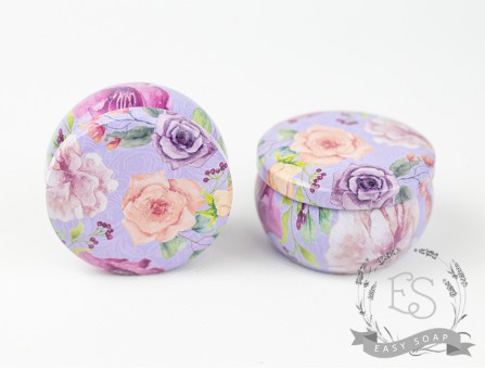 Баночка бляшана 80 мл бузкова квіти Баночка бляшана 80 мл бузкова квіти