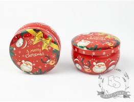Баночка бляшана 80 мл Merry Christmas, червона