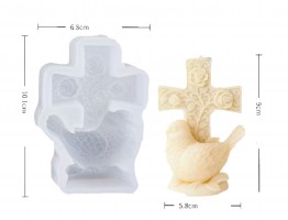 Силиконовая форма "Крест и голубь мира" 2D