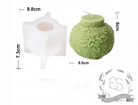 Силіконова форма "Свічка-куля Пуансетія" 3D