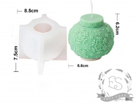 Силіконова форма "Свічка-куля сніжинки маленькі" 3D