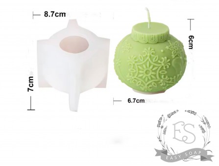 Силіконова форма "Свічка-куля зимова хуртовина" 3D