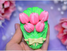 Силиконовая форма для мыла "Букет тюльпанов"  3D
