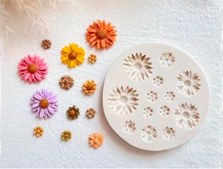 Силиконовая форма "Цветы" ассорти, 2D Силиконовая форма "Цветы" ассорти, 2D
