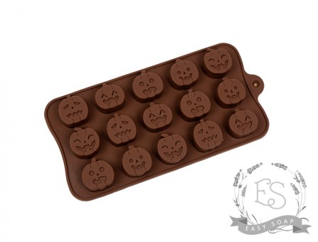 Силиконовая форма "Смайлики-тыквы" планшет 