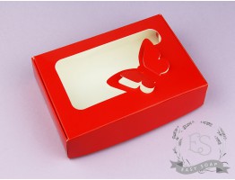 Коробка с прозрачным окошком 150*100*30 Бабочка красная