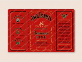 Набор этикеток на самоклейке для 3Д мыла "Бутылка виски Джек Дэниэлс Fire"