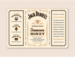 Набор этикеток на самоклейке для 3Д мыла "Бутылка виски Джек Дэниэлс Honey"