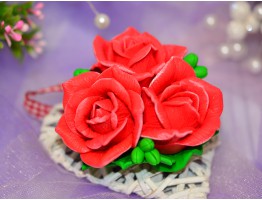 Силіконова форма для мила "Букет із трьох троянд" 3D
