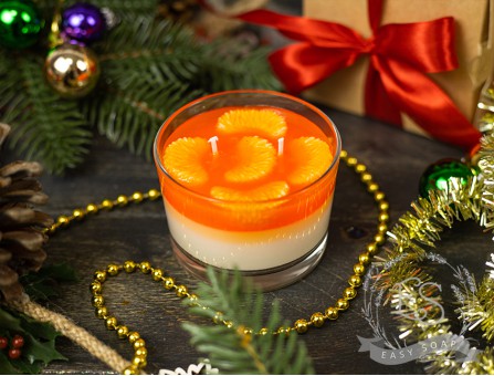 Свеча ручной работы "Десерт мандариновый"