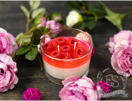 Свеча ручной работы Десерт малиновый" Свеча ручной работы Десерт малиновый"