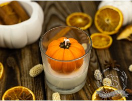 Свічка ручної роботи "Гарбузик у склі"