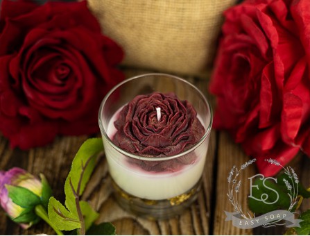 Свічка ручної роботи "Півонія" 