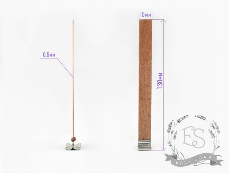 Деревянный фитиль с держателем 10*130 мм
