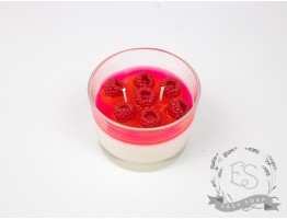 Свічка ручної роботи "Десерт малиновий"