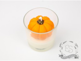 Свеча ручной работы "Тыква в стекле"