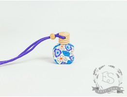 Флакон для автомобильного ароматизатора яблоко 8 мл (голубые цветы)