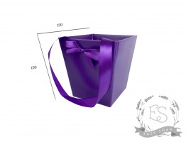 Сумочка "Трапеция" для букетов (фиолетовый темный) гофро-картон