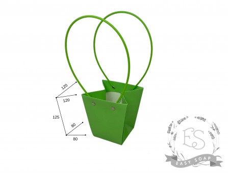 Кашпо-сумочка для букетов (зеленый)