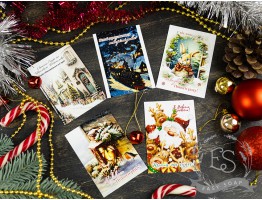 Листівка-міні "Новорічна" №3 набір з 5-ти
