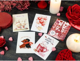 Открытка-мини "Happy Valentines Day" набор из 5-ти