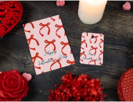 Набор открыток и бирок "Happy Valentines Day" бантики