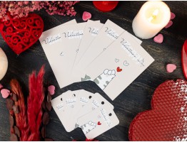 Набор открыток и бирок "Happy Valentines Day" лапка