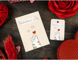 Набор открыток и бирок "Happy Valentines Day" лапка