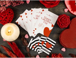 Набір листівка та бирка "Happy Valentines Day" серденьки Набір листівка та бирка "Happy Valentines Day" серденьки