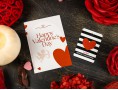 Набір листівка та бирка "Happy Valentines Day" серденьки