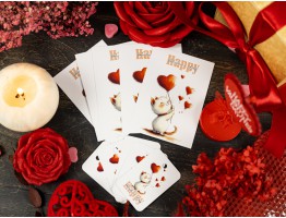 Набор открыток и бирок "Happy Valentines Day" котик