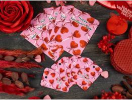 Набір листівка та бирка "Happy Valentines Day" льодяники