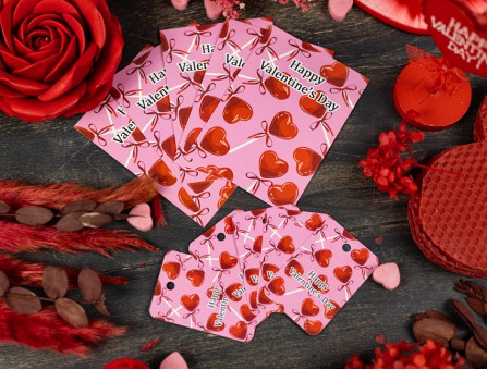 Набір листівка та бирка "Happy Valentines Day" льодяники Набір листівка та бирка "Happy Valentines Day" льодяники