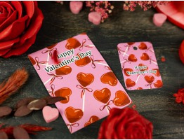 Набір листівка та бирка "Happy Valentines Day" льодяники