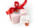 Набір листівка та бирка "Happy Valentines Day" серденьки