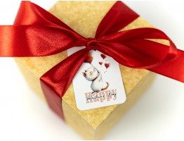 Бирка "Happy Valentines Day" котик, набір з 10-ти