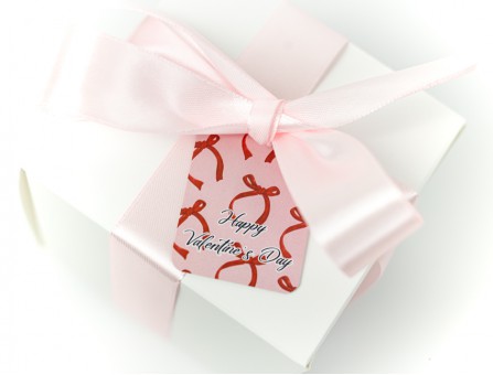 Бирка "Happy Valentines Day" бантики, набір з 10-ти